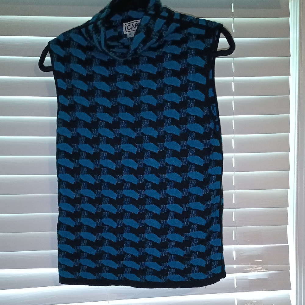 Carlisle Blue and Black Turtleneck Sweater